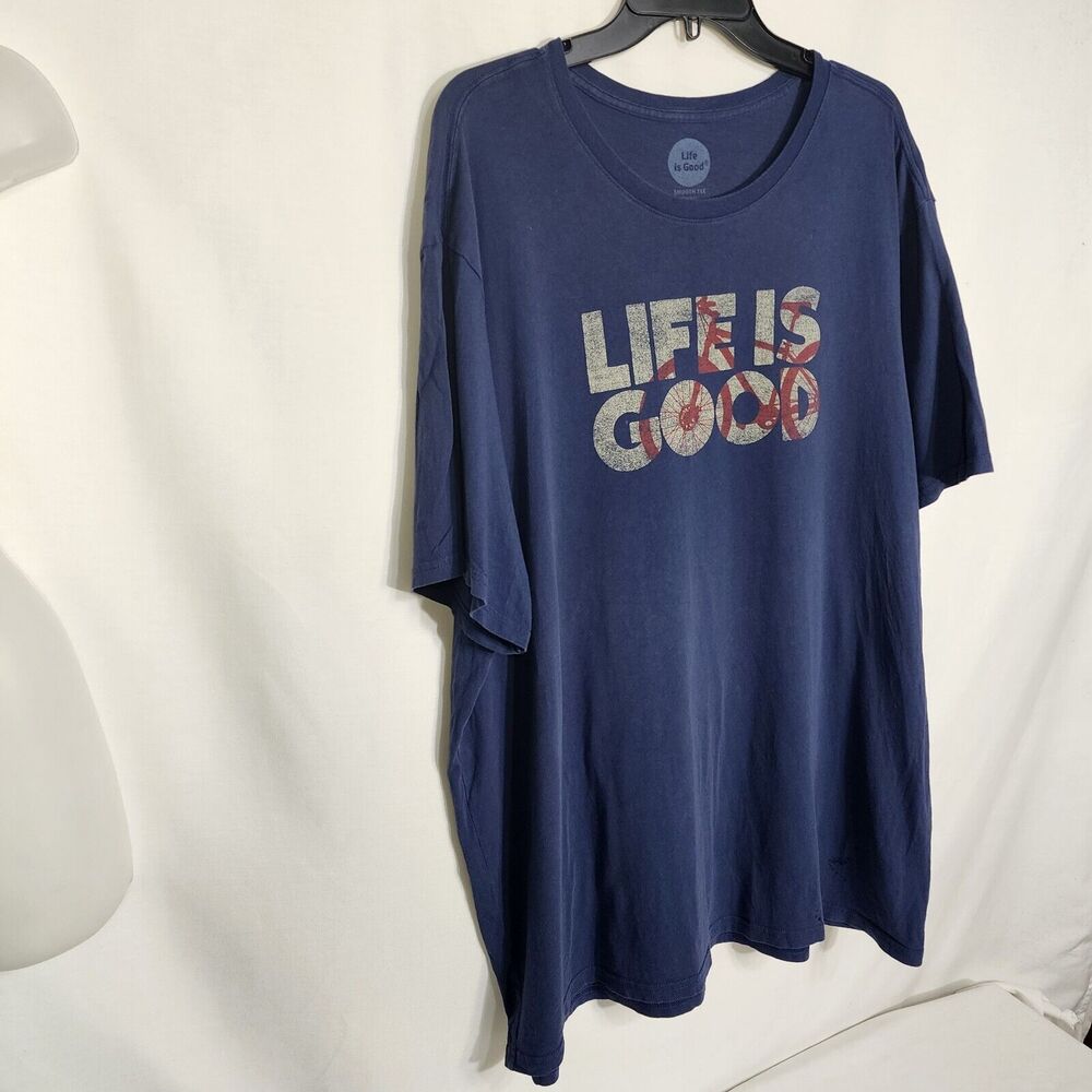 Life Is Good Mens T Shirt Size XL Smooth Tee Classic Fit Short Sleeve Blue Crew - Picture 4 of 8